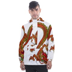 Dragon Art Glass Metalizer China Men s Front Pocket Pullover Windbreaker by HermanTelo