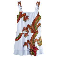 Dragon Art Glass Metalizer China Kids  Layered Skirt Swimsuit by HermanTelo