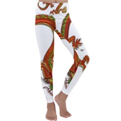 Dragon Art Glass Metalizer China Kids  Lightweight Velour Classic Yoga Leggings by HermanTelo