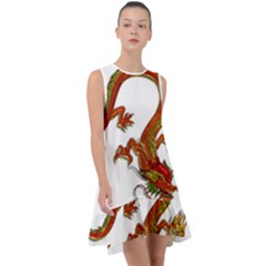 Dragon Art Glass Metalizer China Frill Swing Dress