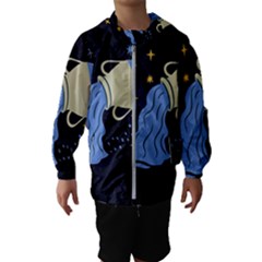 Aquarius Horoscope Astrology Zodiac Kids  Hooded Windbreaker