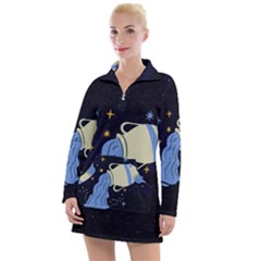 Aquarius Horoscope Astrology Zodiac Women s Long Sleeve Casual Dress