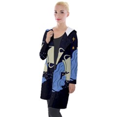 Aquarius Horoscope Astrology Zodiac Hooded Pocket Cardigan by Mariart