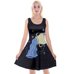 Aquarius Horoscope Astrology Zodiac Reversible Velvet Sleeveless Dress