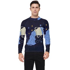 Aquarius Horoscope Astrology Zodiac Men s Long Sleeve Rash Guard by Mariart