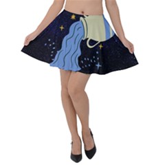 Aquarius Horoscope Astrology Zodiac Velvet Skater Skirt