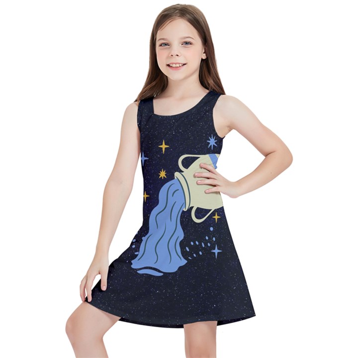 Aquarius Horoscope Astrology Zodiac Kids  Lightweight Sleeveless Dress