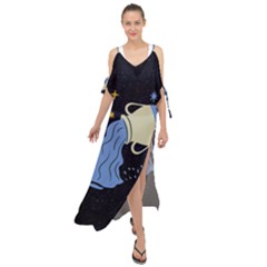 Aquarius Horoscope Astrology Zodiac Maxi Chiffon Cover Up Dress