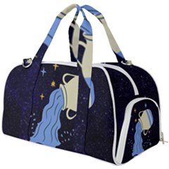 Aquarius Horoscope Astrology Zodiac Burner Gym Duffel Bag by Mariart