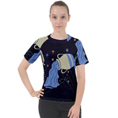 Aquarius Horoscope Astrology Zodiac Women s Sport Raglan Tee