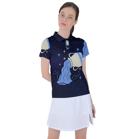 Aquarius Horoscope Astrology Zodiac Women s Polo Tee by Mariart