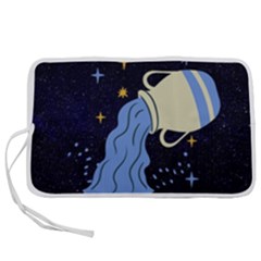 Aquarius Horoscope Astrology Zodiac Pen Storage Case (m) by Mariart