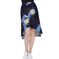 Aquarius Horoscope Astrology Zodiac Frill Hi Low Chiffon Skirt by Mariart