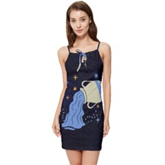 Aquarius Horoscope Astrology Zodiac Summer Tie Front Dress by Mariart