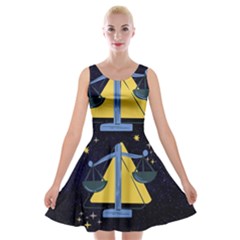 Horoscope Libra Astrology Zodiac Velvet Skater Dress by Mariart