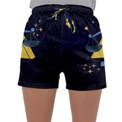 Horoscope Libra Astrology Zodiac Sleepwear Shorts by Mariart