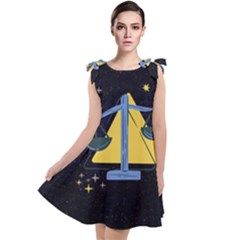 Horoscope Libra Astrology Zodiac Tie Up Tunic Dress by Mariart