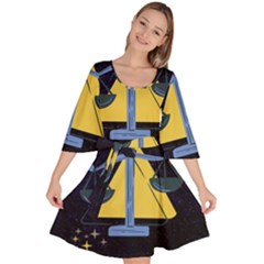 Horoscope Libra Astrology Zodiac Velour Kimono Dress by Mariart