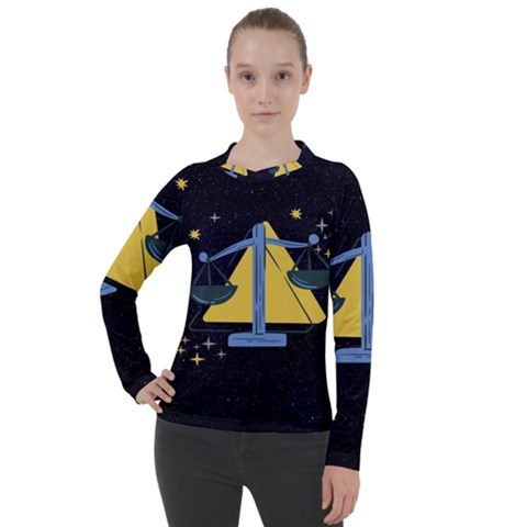 Horoscope Libra Astrology Zodiac Women s Pique Long Sleeve Tee by Mariart