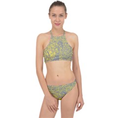 Ultimate Gray & Illuminating #1 Racer Front Bikini Set by Kettukas