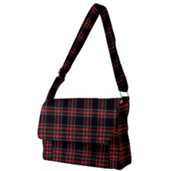 Stewart Black Tartan Full Print Messenger Bag (l) by impacteesstreetwearfour