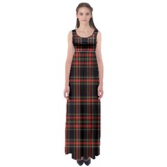 Stewart Black Tartan Empire Waist Maxi Dress by impacteesstreetwearfour