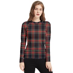 Stewart Black Tartan Women s Long Sleeve Rash Guard by impacteesstreetwearfour