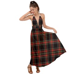 Stewart Black Tartan Backless Maxi Beach Dress by impacteesstreetwearfour