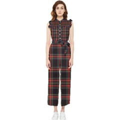 Stewart Black Tartan Women s Frill Top Jumpsuit by impacteesstreetwearfour