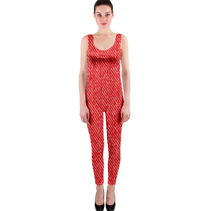 Red Denim Design  One Piece Catsuit