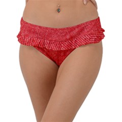 Red Denim Design  Frill Bikini Bottom by ArtsyWishy