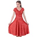 Red Denim Design  Cap Sleeve Wrap Front Dress View1