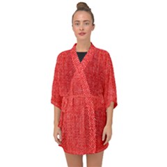 Red Denim Design  Half Sleeve Chiffon Kimono