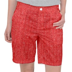 Red Denim Design  Pocket Shorts by ArtsyWishy