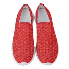 Red Denim Design  Women s Slip On Sneakers by ArtsyWishy