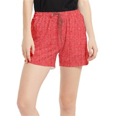 Red Denim Design  Runner Shorts by ArtsyWishy