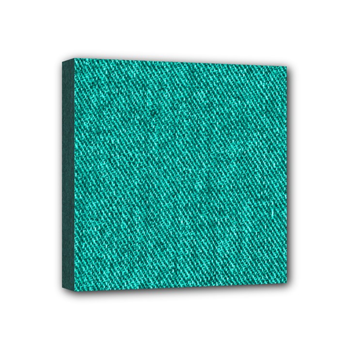 Green Denim Mini Canvas 4  x 4  (Stretched)