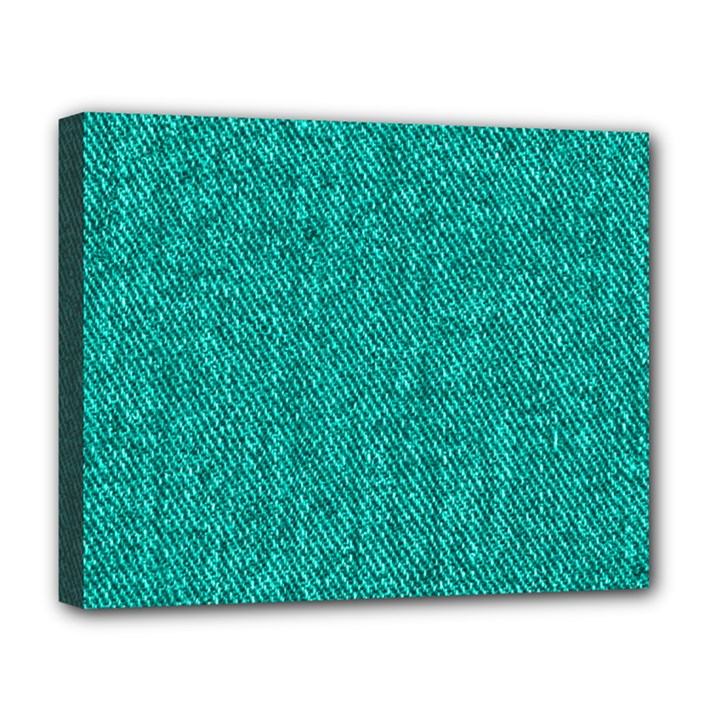 Green Denim Deluxe Canvas 20  x 16  (Stretched)