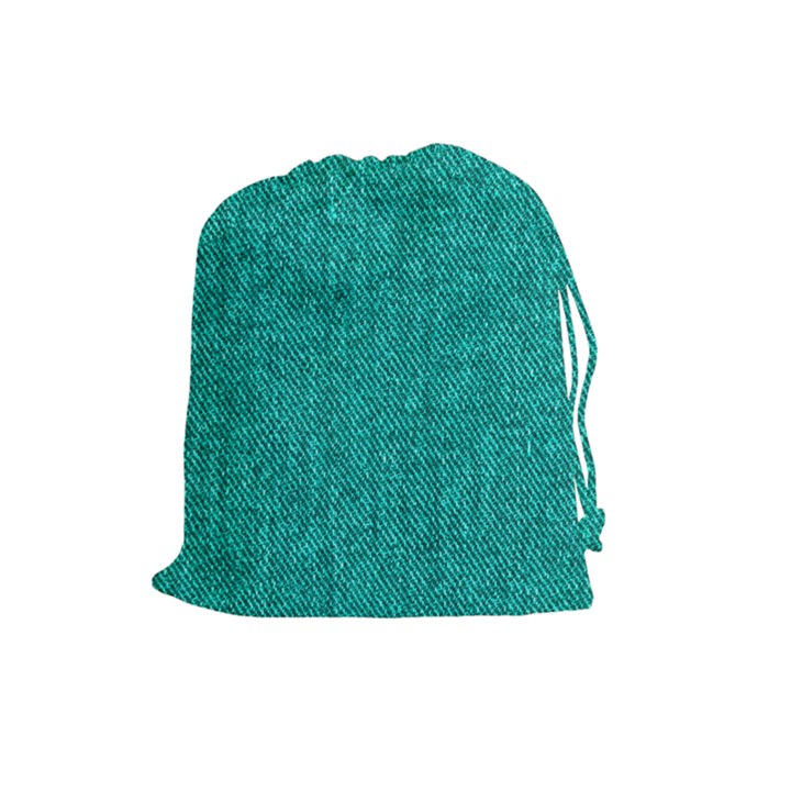 Green Denim Drawstring Pouch (Large)