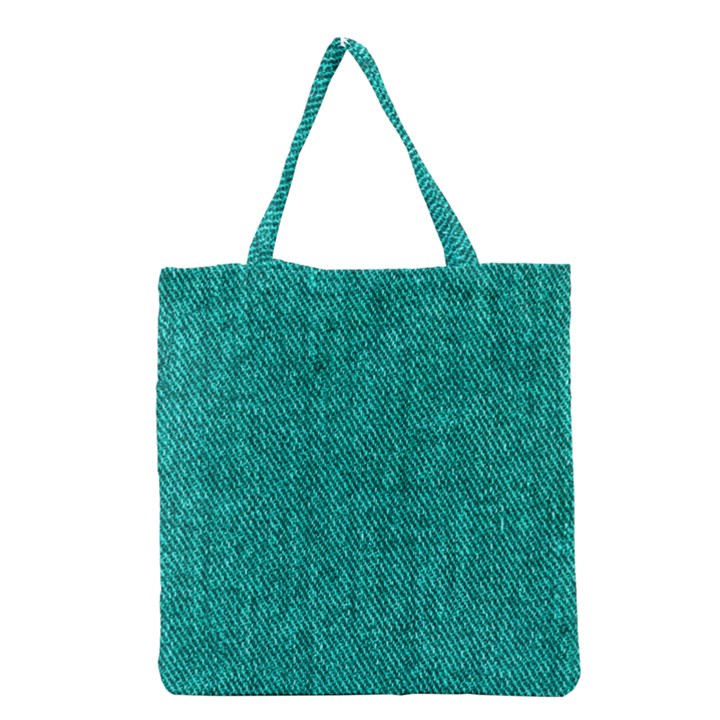 Green Denim Grocery Tote Bag