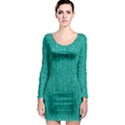 Green Denim Long Sleeve Bodycon Dress View1