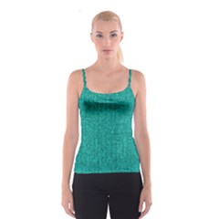 Green Denim Spaghetti Strap Top