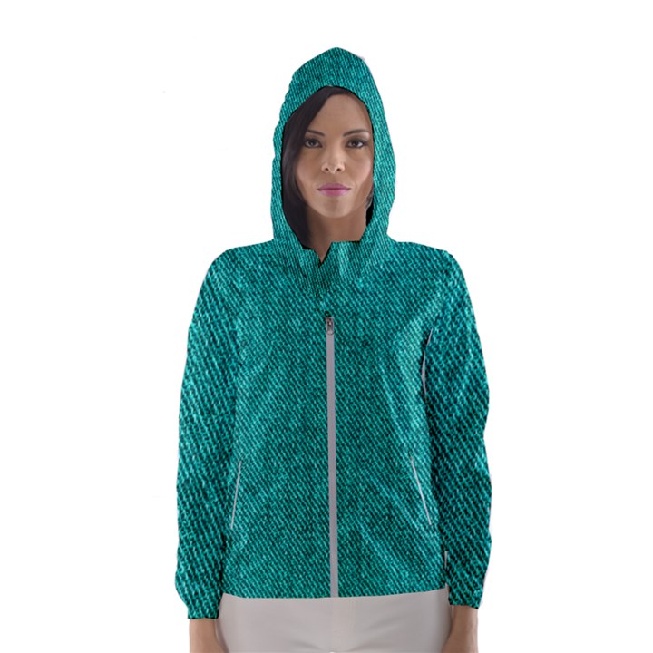 Green Denim Women s Hooded Windbreaker