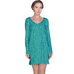 Green Denim Long Sleeve Nightdress by ArtsyWishy