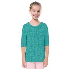 Green Denim Kids  Quarter Sleeve Raglan Tee