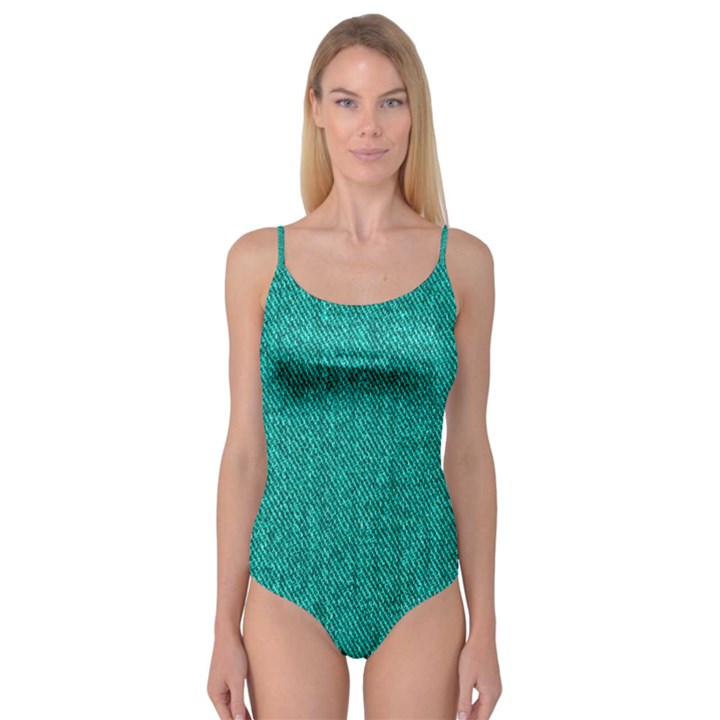 Green Denim Camisole Leotard 