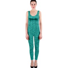 Green Denim One Piece Catsuit