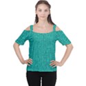 Green Denim Cutout Shoulder Tee View1