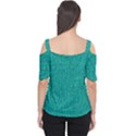 Green Denim Cutout Shoulder Tee View2