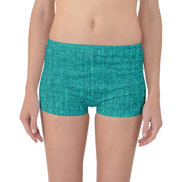 Green Denim Boyleg Bikini Bottoms